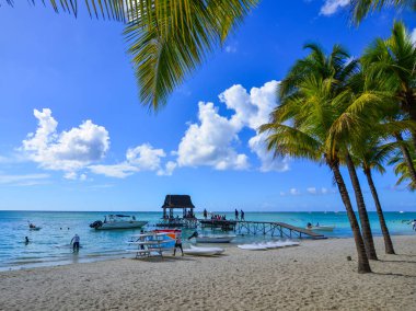 Mauritius Adası 'nın güzel deniz manzarası 