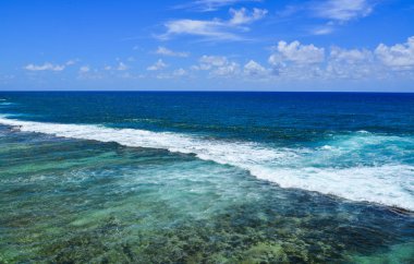 Mauritius Adası 'nın güzel deniz manzarası 