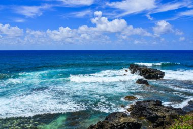 Mauritius Adası 'nın güzel deniz manzarası 