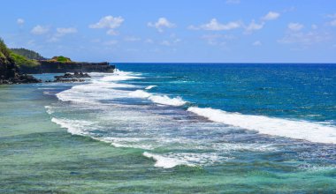Mauritius Adası 'nın güzel deniz manzarası 