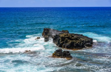 Mauritius Adası 'nın güzel deniz manzarası 