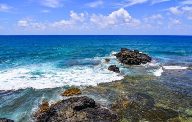 Mauritius Adası 'nın güzel deniz manzarası 