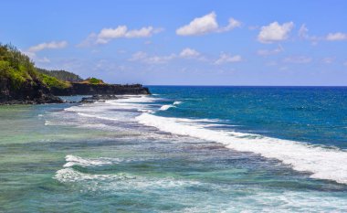 Mauritius Adası 'nın güzel deniz manzarası 