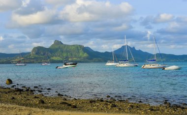 Mauritius Adası 'nın güzel deniz manzarası 