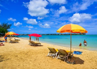 Mauritius Adası 'nın güzel deniz manzarası 