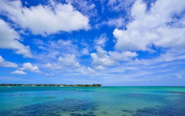 Mauritius Adası 'nın güzel deniz manzarası 