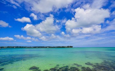 Mauritius Adası 'nın güzel deniz manzarası 
