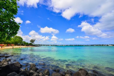 Mauritius Adası 'nın güzel deniz manzarası 