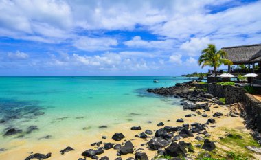 Mauritius Adası 'nın güzel deniz manzarası 