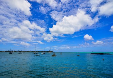 Mauritius Adası 'nın güzel deniz manzarası 