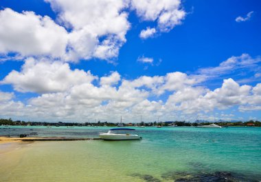 Mauritius Adası 'nın güzel deniz manzarası 