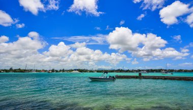 Mauritius Adası 'nın güzel deniz manzarası 