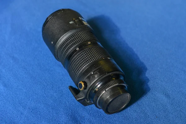 Siyah ultra telefoto yakınlaştırma lensi — Stok fotoğraf