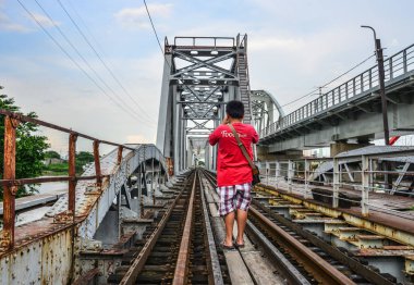 Vietnam Saigon 'daki Antik Binh Loi Demiryolu Köprüsü 