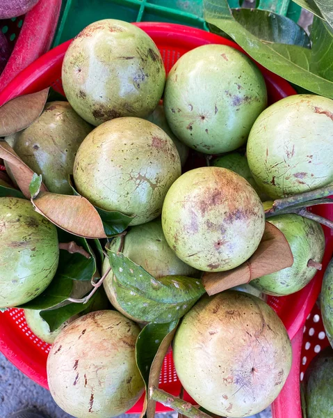 Star Apple Fruits Local Market Mekong Delta Vietnam — Stock Photo, Image