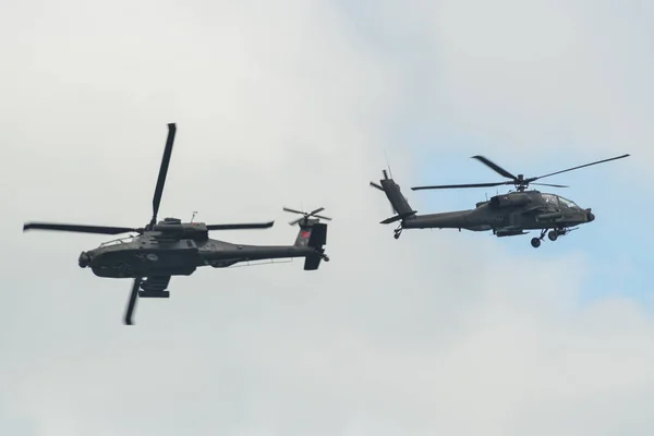 Singapur Februar 2020 Boeing Apache Kampfhubschrauber Der Luftwaffe Auf Dem — Stockfoto