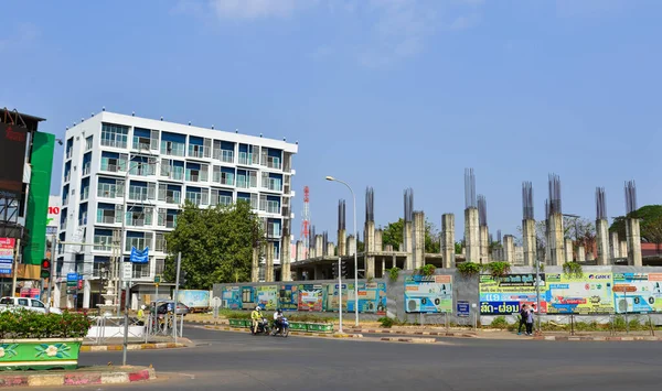 Vientiane Laos Enero 2020 Lan Xang Calle Principal Vientiane Laos — Foto de Stock