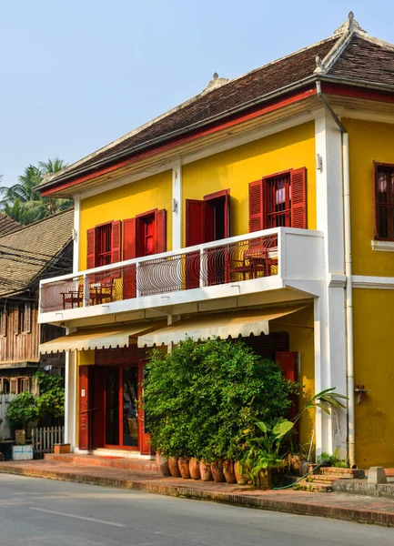 Ancient French Colonial Architecture Luang Prabang Laos Luang Great Place — Stock Photo, Image