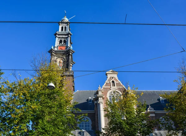 Amsterdam Hollanda Eski Bir Kilise Amsterdam Sanatsal Mirası Dar Cepheli — Stok fotoğraf