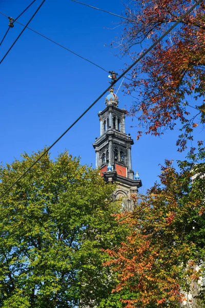 Amsterdam Hollanda Eski Bir Kilise Amsterdam Sanatsal Mirası Dar Cepheli — Stok fotoğraf