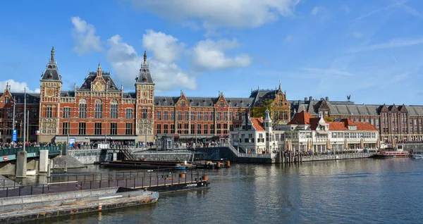 Amsterdam Olanda Ottobre 2018 Paesaggio Urbano Con Canale Amsterdam Olanda — Foto Stock