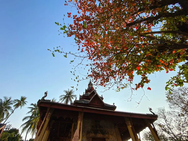 Ancienne Pagode Bouddhiste Vientiane Laos Bouddhisme Lao Est Une Version — Photo