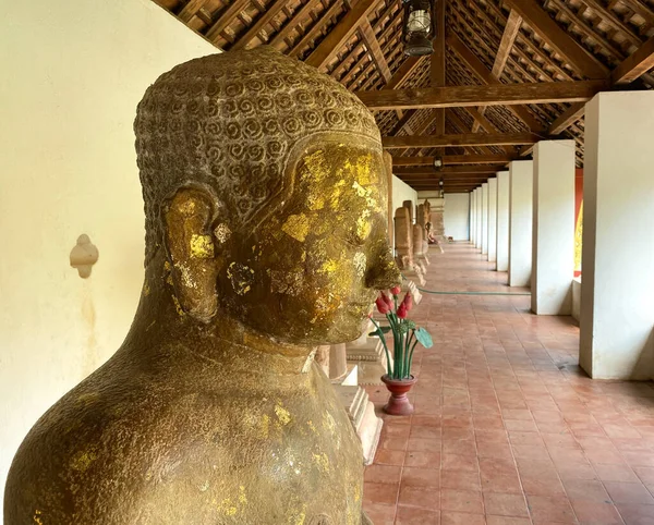 Oud Boeddhabeeld Bij Pagode Vientiane Laos Naar Schatting Van Totale — Stockfoto