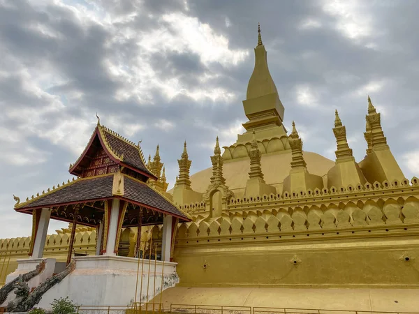 Pha Luang Alte Buddhistische Pagode Vientiane Laos Ist Eines Der — Stockfoto