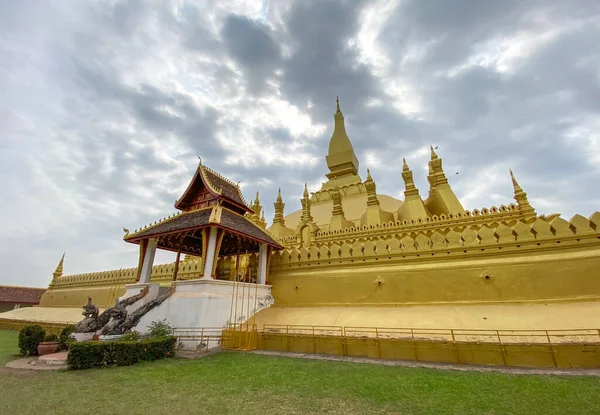 Pha Luang Antica Pagoda Buddista Vientiane Laos Tratta Uno Dei — Foto Stock