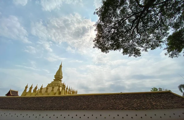 Pha Että Luang Antiikin Buddhalainen Pagodi Vientiane Laos Yksi Kuuluisimmista — kuvapankkivalokuva