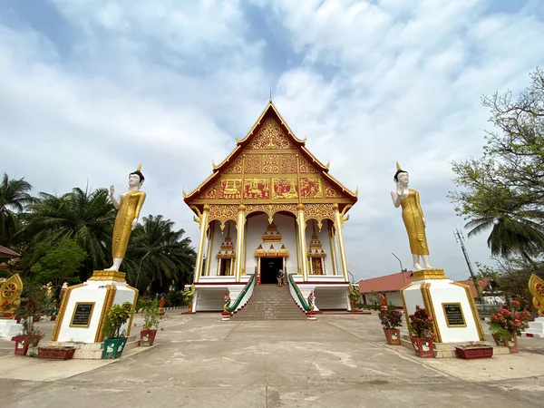 Pagode Budista Antigo Vientiane Laos Budismo Lao Uma Versão Única — Fotografia de Stock