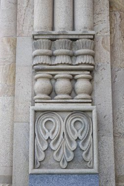 Tiflis, Gürcistan 'daki antik tapınaktaki mermer mimari detayları.
