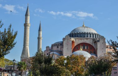 İstanbul, Türkiye - 29 Eylül 2018. Ayasofya (Kutsal Bilgelik Kilisesi), İstanbul, Türkiye. Dünyanın en büyük binasıydı ve zamanının en büyük mühendislik harikasıydı..