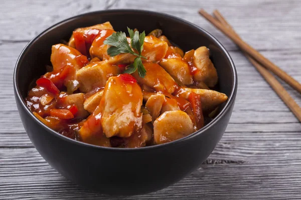 Chinese chicken sweet and sour sauce — Stock Photo, Image