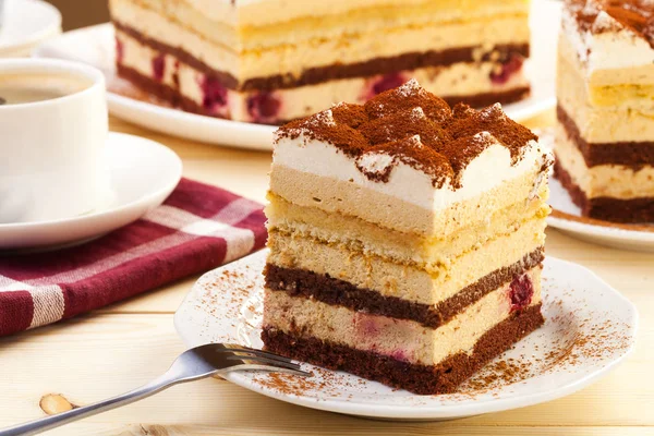 Ciasto domowe tiramisu — Zdjęcie stockowe