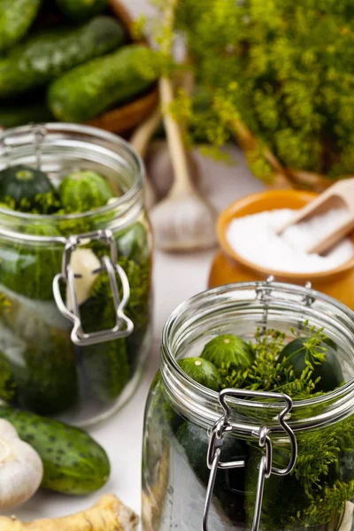 Homemade pickles in brine — Stock Photo, Image