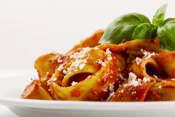 Tagiatelle de pasta con tomate — Foto de Stock