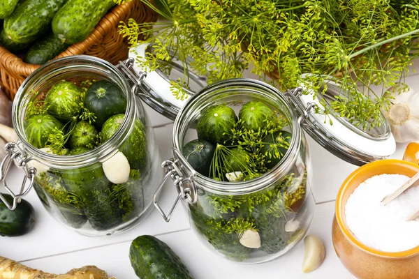 Homemade pickles in brine — Stock Image Homemade pickles in brine Stock Image