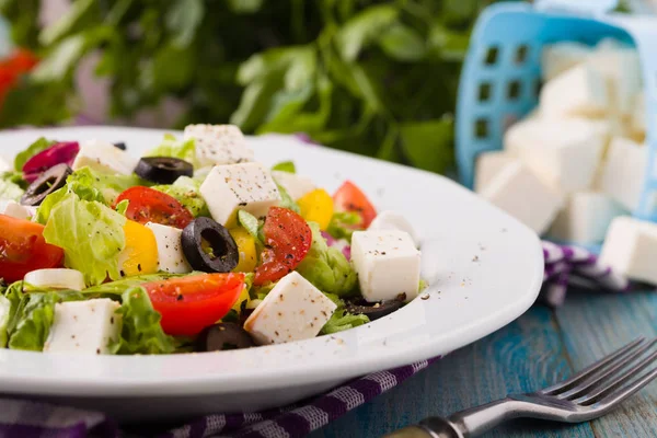 Fresh Greek salad on a plate