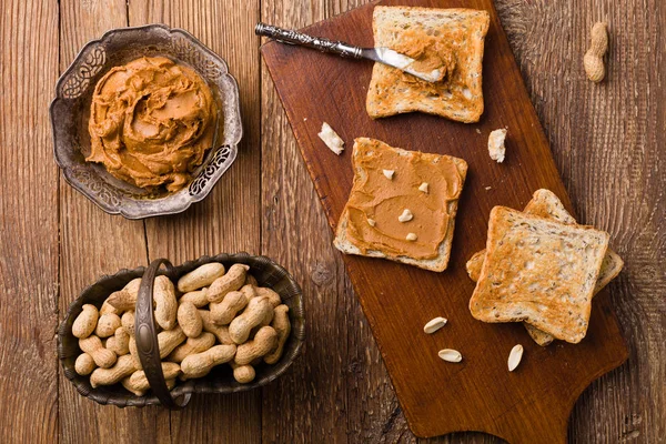 Sandwich con mantequilla de maní — Foto de Stock