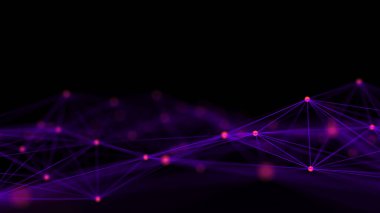 Ağ bağlantısı yapısı. Büyük veri dijital arkaplanı. Birbirine bağlı noktalar ve çizgilerle bilim geçmişi. 3d oluşturma.