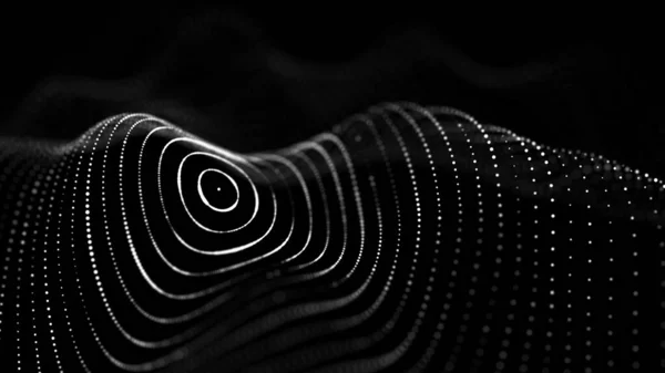 Хвиля Частинок Абстрактний Фон Динамічною Хвилею — стокове фото