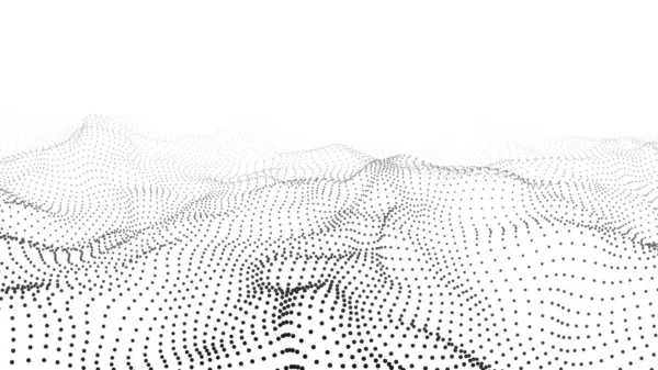 Vague Particules Intelligence Artificielle Fond Abstrait Avec Une Onde Dynamique — Image vectorielle