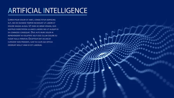 Intelligence Artificielle Visualisation Big Data Contexte Technologique Nombreuses Particules Lumineuses — Image vectorielle