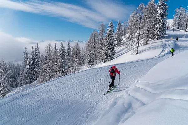 Skieurs dans les Alpes — Photo