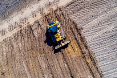 Yeni yol inşaat site havadan görünümü