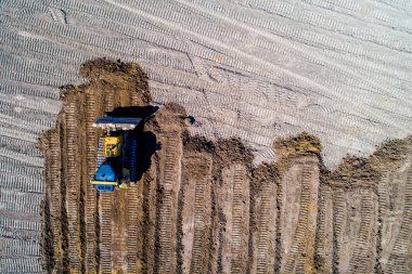 Yeni yol inşaat site havadan görünümü