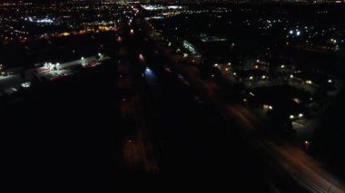 Hava Drone uçuş - gece Timelapse Otoban