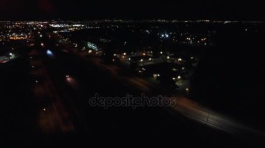 Hava Drone uçuş - çevre yolu köprü iniş geceleri