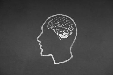 İnsan kafası kavram çizim Blackboard doku